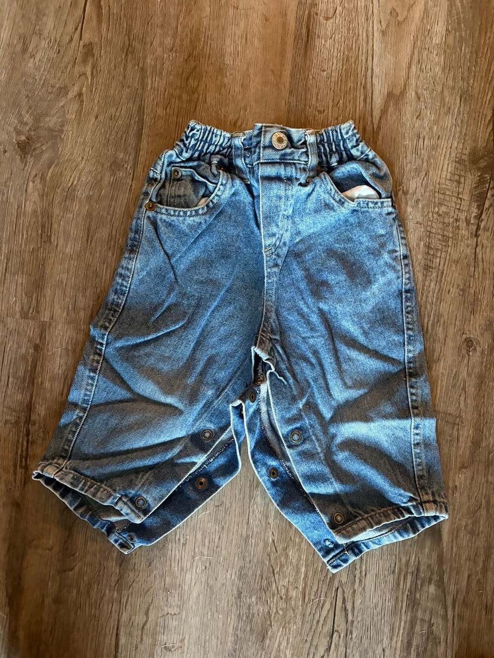 Vintage Perfect Pals Baby Denim Jeans with Snap Crotch Size 12M